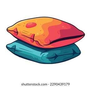 pareja almohadas cómodos icono aislado