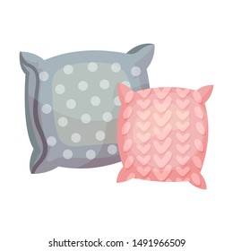 Pair of pillows. Vector illustration on a white background.