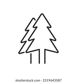 Paar Kiefernbaum Symbol Umriss Vektordesign Illustration einzeln Hintergrund