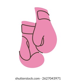 Pair of pink boxing gloves for training and fitness. Simple clip art