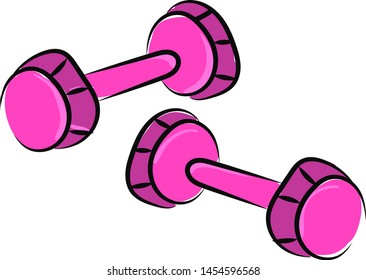 Un par de campanas rosadas, ilustración, vector sobre fondo blanco.