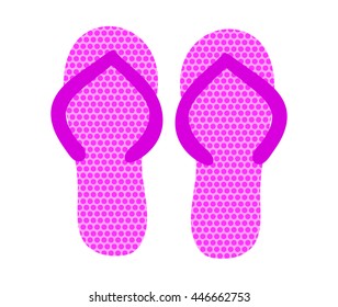 Pair of Pink Flip Flops. Vector Illustration