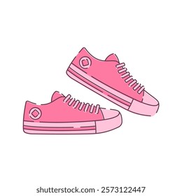 A pair of pink sneakers, combining comfort and fashion. Ideal for casual wear.