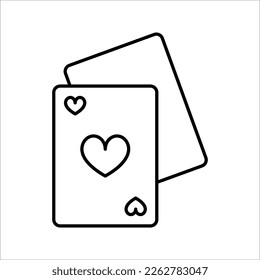 Icono de par de cartas de juego. Símbolo vector mínimo de póquer o blackjack. ilustración vectorial sobre fondo blanco