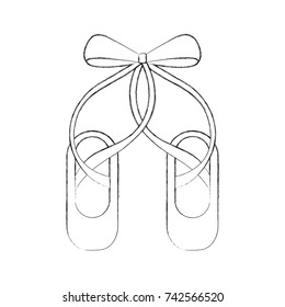 pair pointe ballet shoes slippers icon