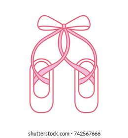 pair pointe ballet shoes slippers icon