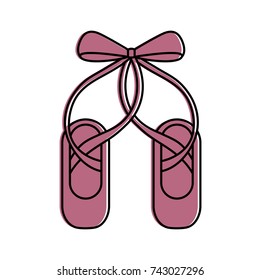 pair pointe ballet shoes slippers icon