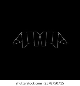 Pair Polar Bear Polygonal Lines, can use for Logo, Pictogram, Endangered Animals Figure, Website, Apps, or Graphic Design Element. Vector Illustration
