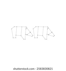 Pair Polar Bear Polygonal Lines, can use for Logo, Pictogram, Endangered Animals Figure, Website, Apps, or Graphic Design Element. Vector Illustration