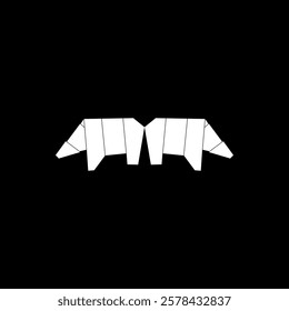 Pair Polar Bear Shape Inspired by Origami Form, can use for Logo, Pictogram, Endangered Animals Figure, Website, Apps, or Graphic Design Element. Vector Illustration