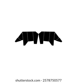 Pair Polar Bear Shape Inspired by Origami Form, can use for Logo, Pictogram, Endangered Animals Figure, Website, Apps, or Graphic Design Element. Vector Illustration