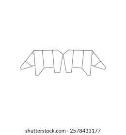 Pair Polygonal Lines, can use for Logo, Pictogram, Endangered Animals Figure, Website, Apps, or Graphic Design Element. Vector Illustration