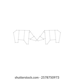 Pair Polygonal Lines, can use for Logo, Pictogram, Endangered Animals Figure, Website, Apps, or Graphic Design Element. Vector Illustration