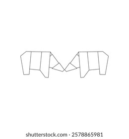 Pair Polygonal Lines, can use for Logo, Pictogram, Endangered Animals Figure, Website, Apps, or Graphic Design Element. Vector Illustration