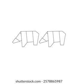 Pair Polygonal Lines, can use for Logo, Pictogram, Endangered Animals Figure, Website, Apps, or Graphic Design Element. Vector Illustration