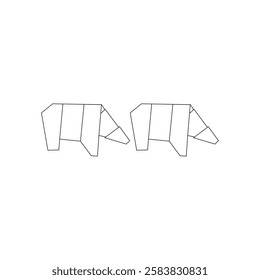 Pair Polygonal Lines, can use for Logo, Pictogram, Endangered Animals Figure, Website, Apps, or Graphic Design Element. Vector Illustration