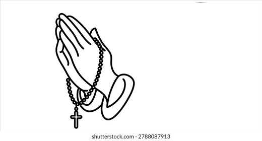 Pair praying hands holding