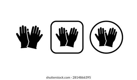 Pair of protective gloves depicted in a black silhouette against a white background silhouette handwear protection safety hands