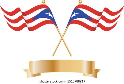 Pair of Puerto Rico flags for celebration.