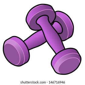 A Pair Of Purple / Pink Hand Held Dumbells.