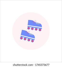 A Pair of purple roller skates minimalist flat vector illustration