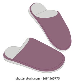 pair of purple slippers vector icon