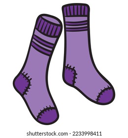 a pair of purple socks. vector illustration, cartoon.