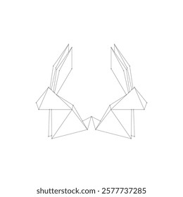 Pair Rabbit or Bunny Polygonal Lines, can use for Logo, Pictogram, Cute Animal Figure, Website, Apps, or Graphic Design Element. Vector Illustration