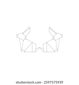 Paar Kaninchen oder Hase Polygonalen Linien, kann für Logo, Piktogramm, niedliche Tierfigur, Website, Apps oder Grafik-Design-Element verwenden. Vektorgrafik