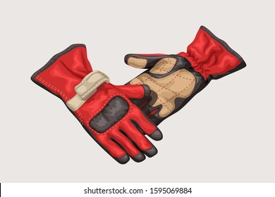 pair of racing gloves on white