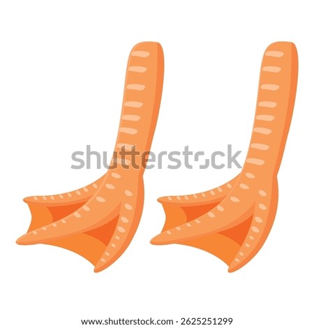 Pair of raw duck feet, showcasing their unique texture and color, ready for culinary preparations