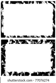 Pair of rectangular vector grunge backgrounds from original ink drawings