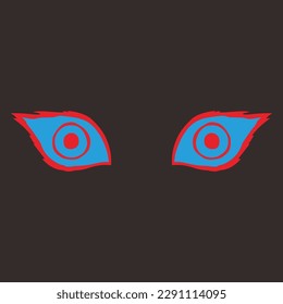 ein Paar roter und blauer Augen mit scharfem Blick