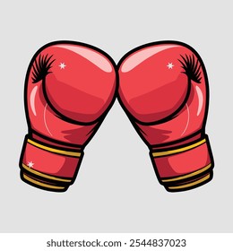 A pair of red boxing gloves facing each other, ready for action.