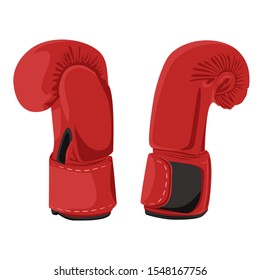 a pair of red boxing gloves fist for fight and battle in ring. sport games and training games.