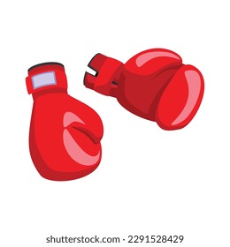 Pair of red boxing gloves isometric icon 3d vector illustration