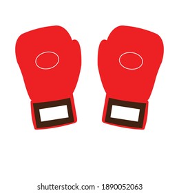 Un par de guantes rojos de boxeo en blanco