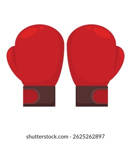 Pair of red boxing gloves is ready for fighting during championship