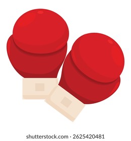 Pair of red boxing gloves, ready for a training session or a boxing match
