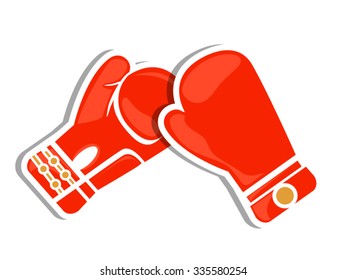 Pair of red cartoon boxing gloves