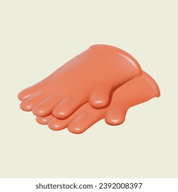 Ein Paar rote Cartoon-Handschuhe einzeln auf weißem Hintergrund