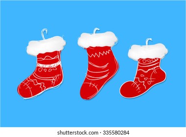  Pair of red christmas socks