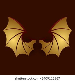 pair of red dragon wings vector