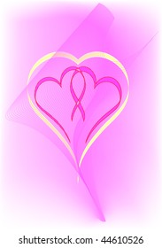 Pair of red hearts in a halo