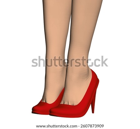 A pair of red high heels with a white background. The shoes are the main focus of the image, and they appear to be the most important element
