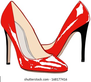 A pair of red shoes