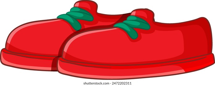 Pair of red shoes with green laces
