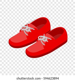 Pair of red shoes isometric icon 3d on a transparent background vector illustration