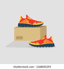 pair of red sneakers