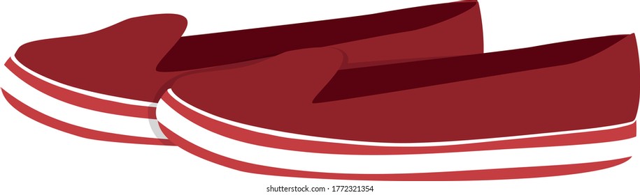 Un par de zapatillas rojas de verano. Imagen aislada con estilo vectorial.